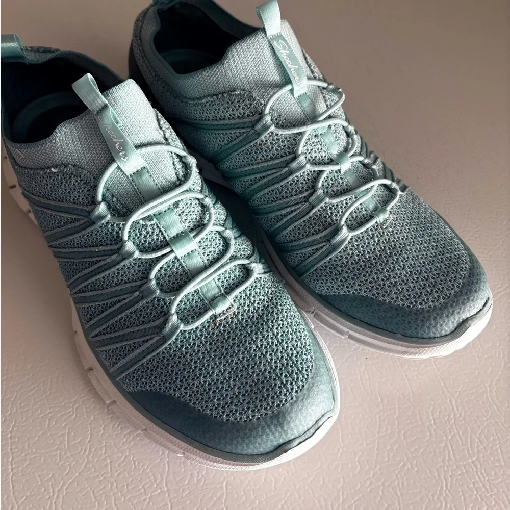 Skechers Dual-Lite Shoes in Light Blue - Picture 2 of 4